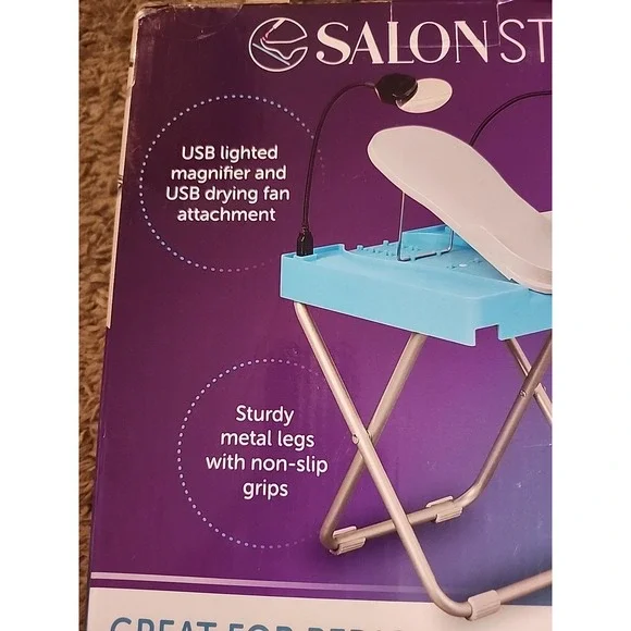 Salon Step Beauty Footrest for  At-Home Pedicures LED Magnifier Drying Fan - Picture 7 of 11